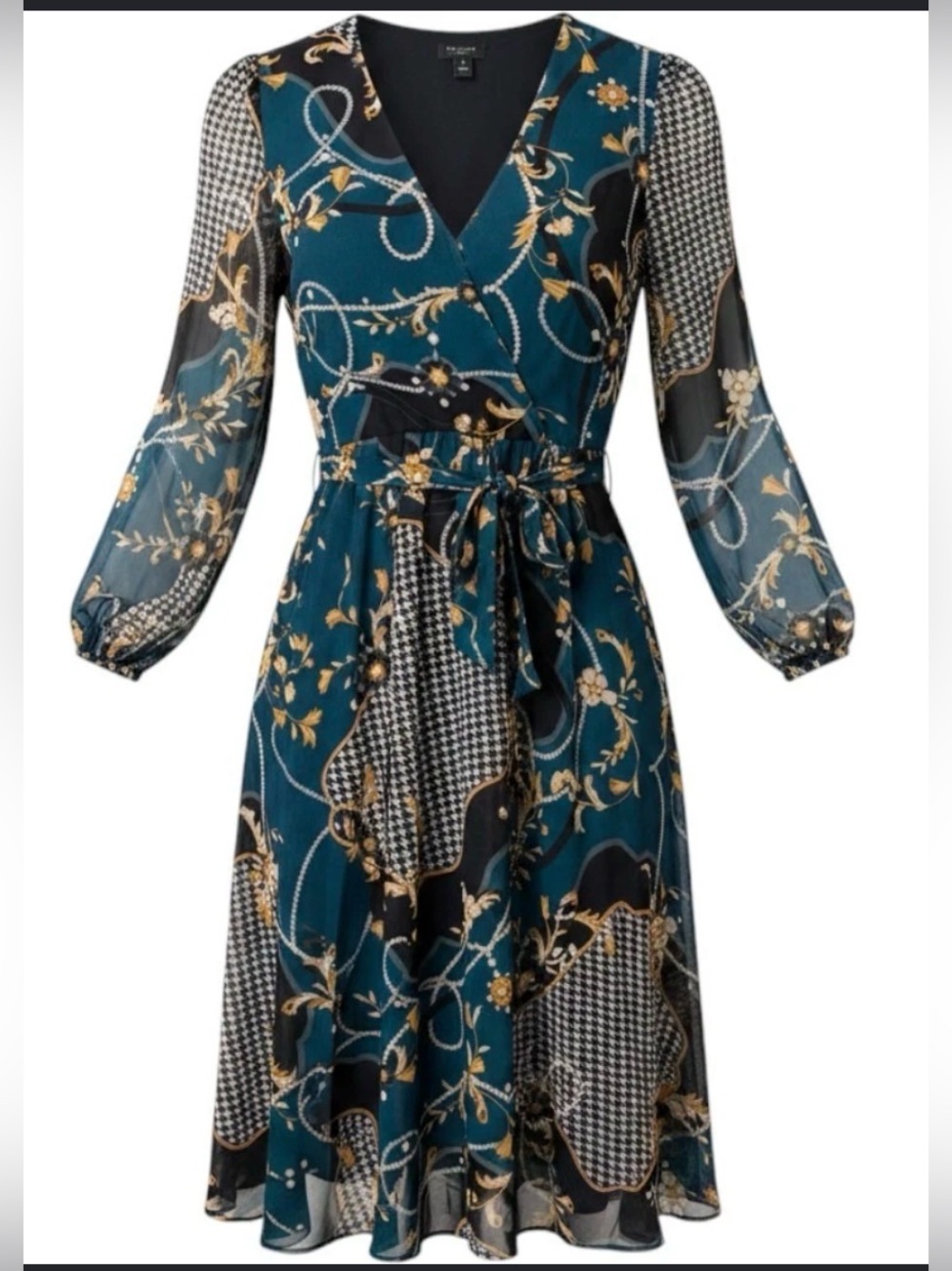 Ann Taylor Printed Midi Dress Size 4 Like New
